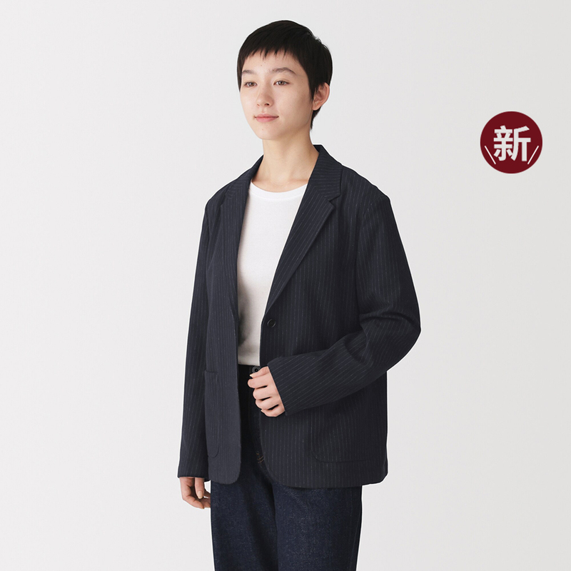 Muji Women's Fleece Knit Suit Collar Jacket Women's Outerwear 26Th Autumn New Product
