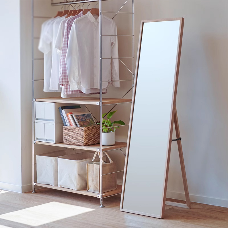 Muji Wooden Mirror/Oa/Wn Dressing Mirror White Oak Style/Black Walnut Style