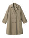 Muji Women's Waterproof Double-Breasted Coat, Trench Coat, Outerwear for Women