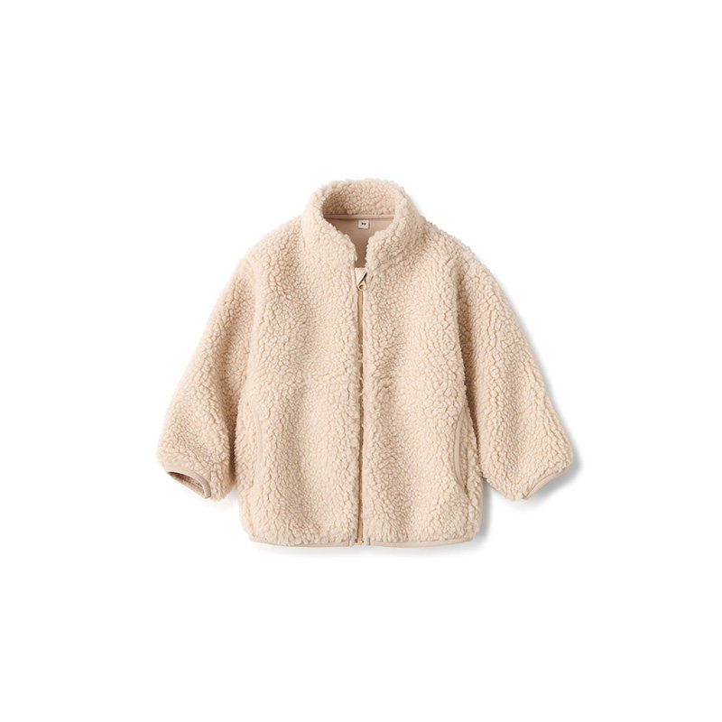 No-print good products MUJI baby boy long fur grip jacket T-shirt shorty jacket-Taobao