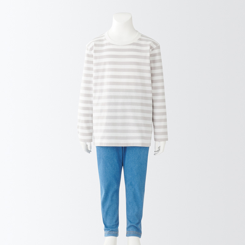 Unstamped Good Pink MUJI Big Boy Sky Woven Long Sleeve T-shirt-Taobao