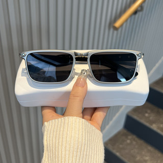 超酷方形偏光墨镜男女潮开车驾驶高级感2025新款金属框太阳镜痞帅