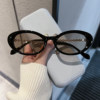 Cat-Eye Sunglasses for Women with Metal Chain Legs, European and American Personalized Sunglasses, Royal Sister Style, Sexy High-End Decorative Glasses for Photo Taking