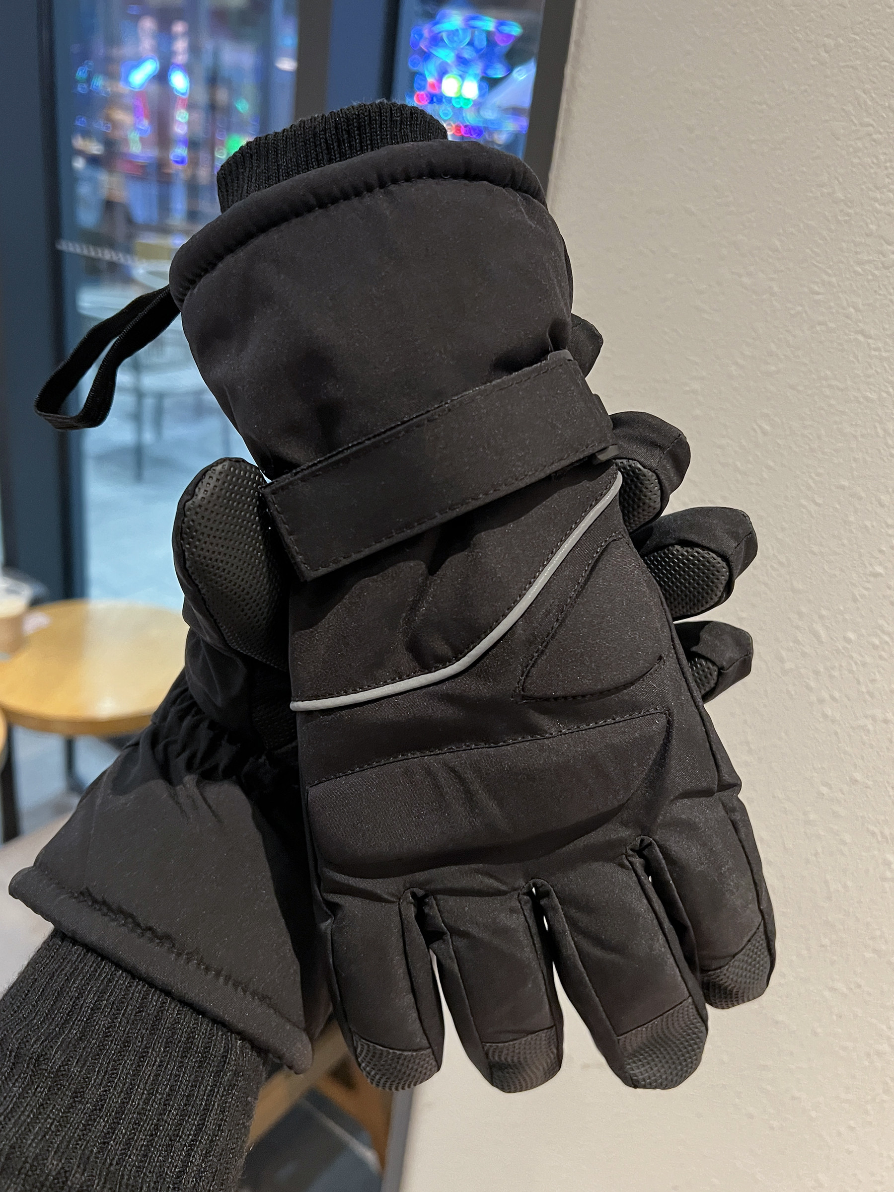 Men's Ski Gloves, Large Size, Winter Fleece-Lined and Thickened, Outdoor Cycling Cotton Gloves, Touchscreen Compatible, Warm, Windproof, Water-Repellent