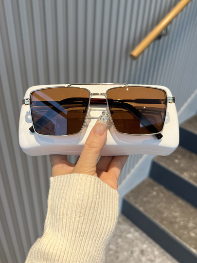 Double-Beam Sunglasses for Men, High-End, Stylish, Cool, Pilot Sunglasses for Women, Driving, Uv Protection