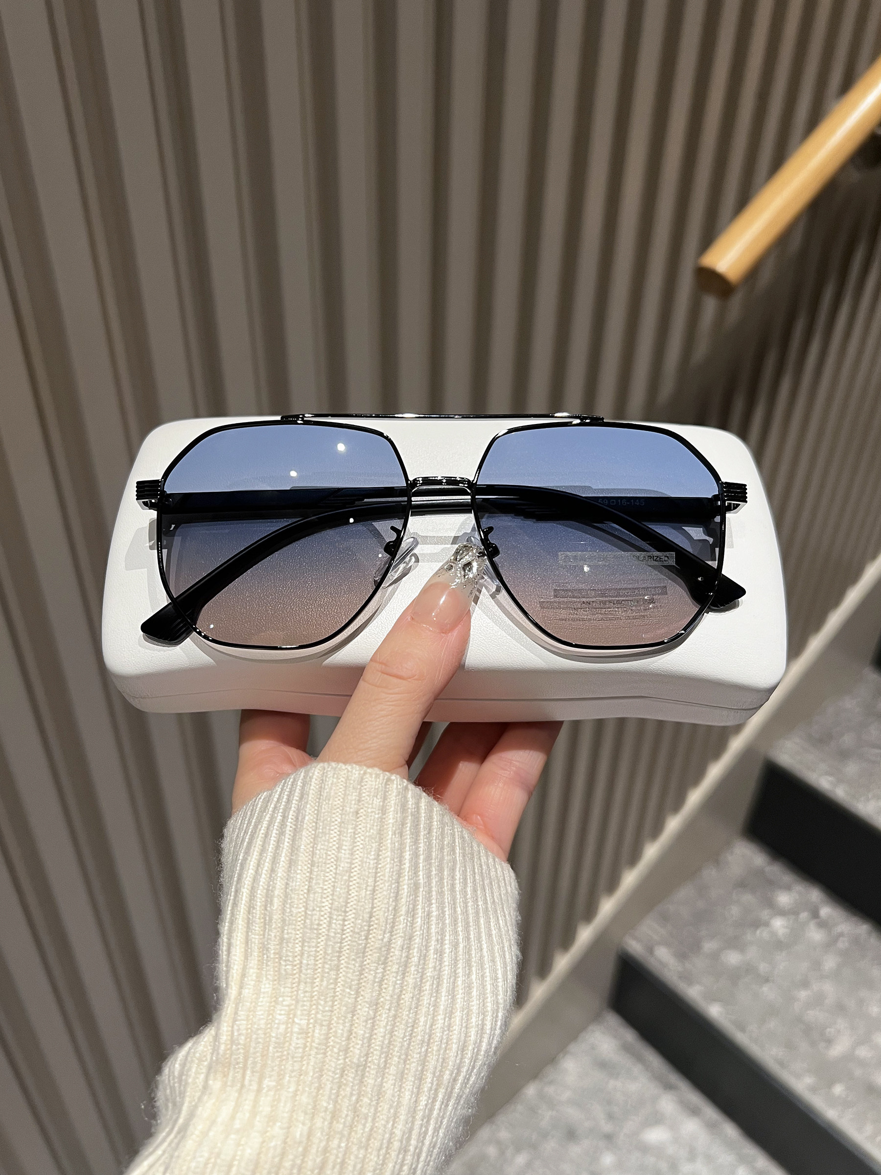 2025 Korean Style New Polarized Aviator Sunglasses for Men, High-End Fishing and Driving Sunglasses with Uv Protection