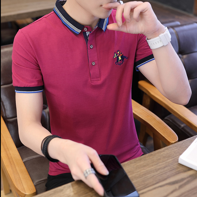 2020 mùa hè lụa mới bông ngắn tay ve áo tinh khiết loose-fitting áo polo kinh doanh bình thường của nam giới áo thun nam