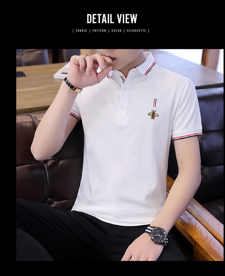 Mùa hè 2019 mới nam ngắn tay áo thun ve áo polo áo sơ mi cổ áo tay áo nửa xu hướng quần áo cotton nam - Polo áo thun nam có cổ