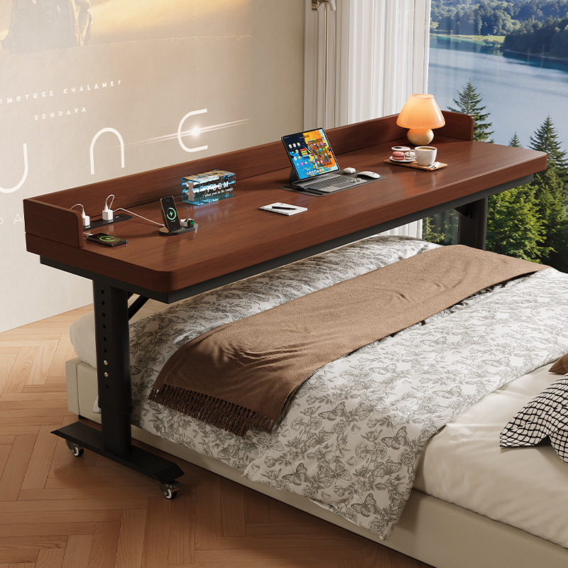 Computer Desk, Bedside Table, Home Office Desk, Workbench, Movable Long Table, Bedroom Lazy Lift-Adjustable Cross-Bed Table