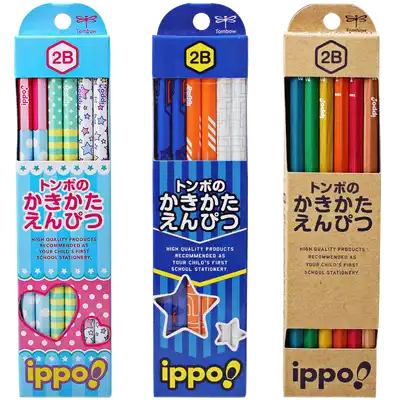 Japanese TOMBOW Dragonfly IPPO primary school pencil hexagonal Rod HB 2B wooden pole book writing 12 paper box