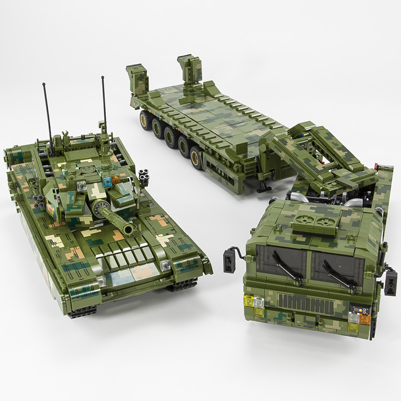 Chinese Armed Building Block Army 99A Main Battle Tank Transport Vehicle Heavy Flatbed Trailer Moc Military Truck Assembly Chinese Armed Building Block Army 99A Main Battle Tank Transport Vehicle Heavy Flatbed Trailer Moc Military Truck Assembly