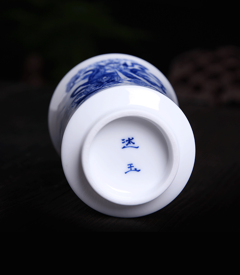 Above jade [naijing] hand - made maintain large blue and white collection level of jingdezhen ceramic cups cup sample tea cup