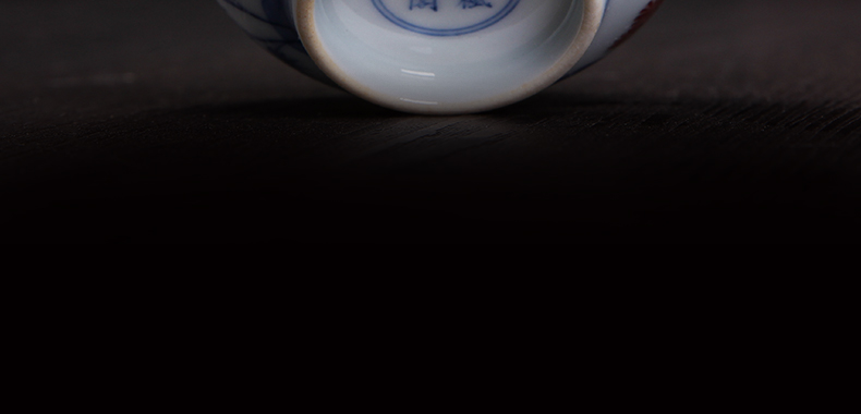 Bo wind jingdezhen blue and white youligong hand - made single cup masters cup name plum flower pattern sample tea cup ceramic kung fu tea cups