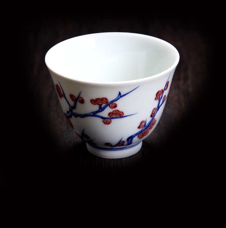 Jingdezhen ceramics hand - made porcelain masters cup cup single single cup sample tea cup master kung fu tea set by hand