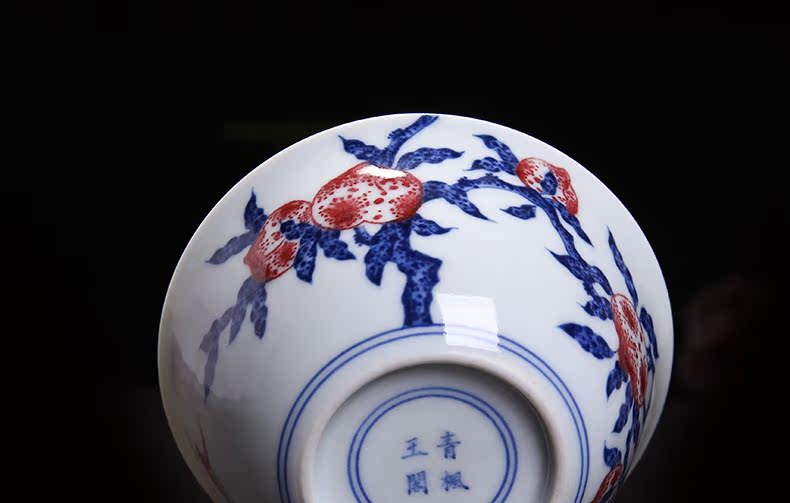 Bo wind jingdezhen blue and white hand maintain kung fu tea cup master cup ceramics pure checking sample tea cup