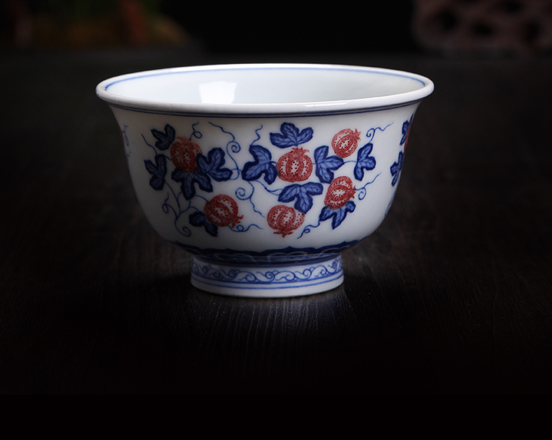 Bo wind jingdezhen porcelain youligong hand - made master cup pure checking sample tea cup ceramic kung fu tea cups