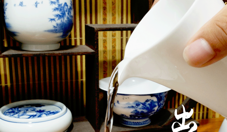 Bo fair wind white porcelain cup large household contracted kung fu tea tea ware jingdezhen ceramics fair pot and cups