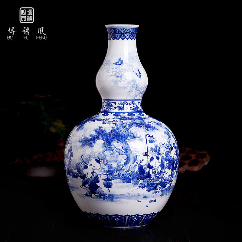 His mood yipin Wang Chenfeng jingdezhen ceramic vase many children f collection with porcelain sitting room home furnishing articles