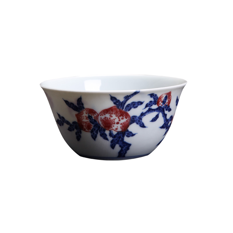 Bo wind jingdezhen blue and white hand maintain kung fu tea cup master cup ceramics pure checking sample tea cup