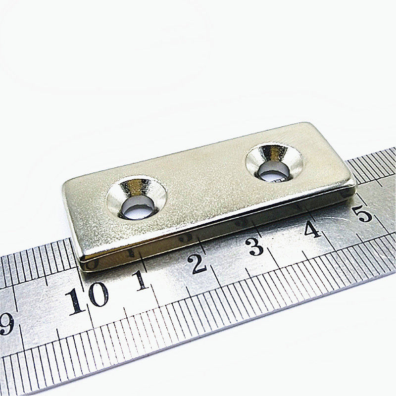 Super strong magnet rectangular with hole strong iron-absorbing stone cabinet door magnetic steel locator NdFeB permanent magnet 50mm