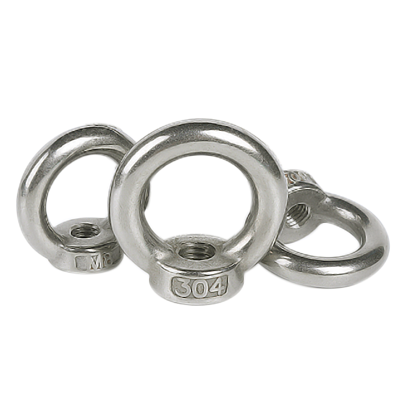 Stainless steel lifting ring nut 304 ring belt ring lifting ear ship with motor lifting shaft sleeve nut screw rod