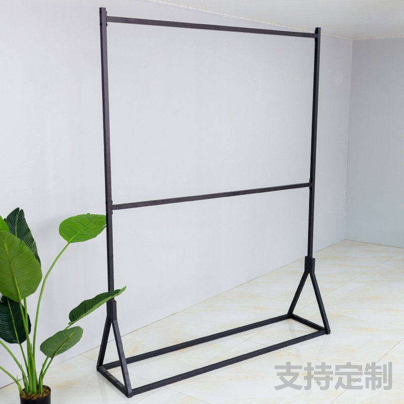 Simple clothing store upper and lower double-layer combined floor-to-ceiling display rack double-pole middle island gantry display hanging clothes rack