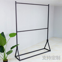 Simple clothing store upper and lower double-layer combined floor-to-ceiling display rack Double rod Nakajima Longmen display hanging clothes rack
