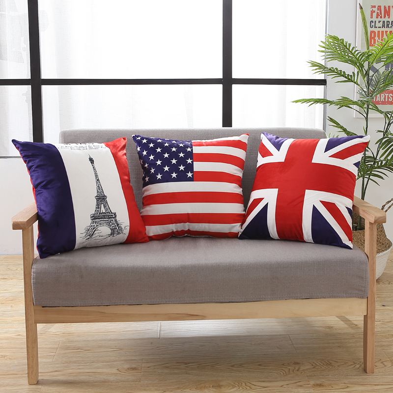 Gối cơm đơn giản của Anh Cờ sao Mỹ và Sọc Anh nhung xe sofa gối đệm ghế lười phòng ngủ