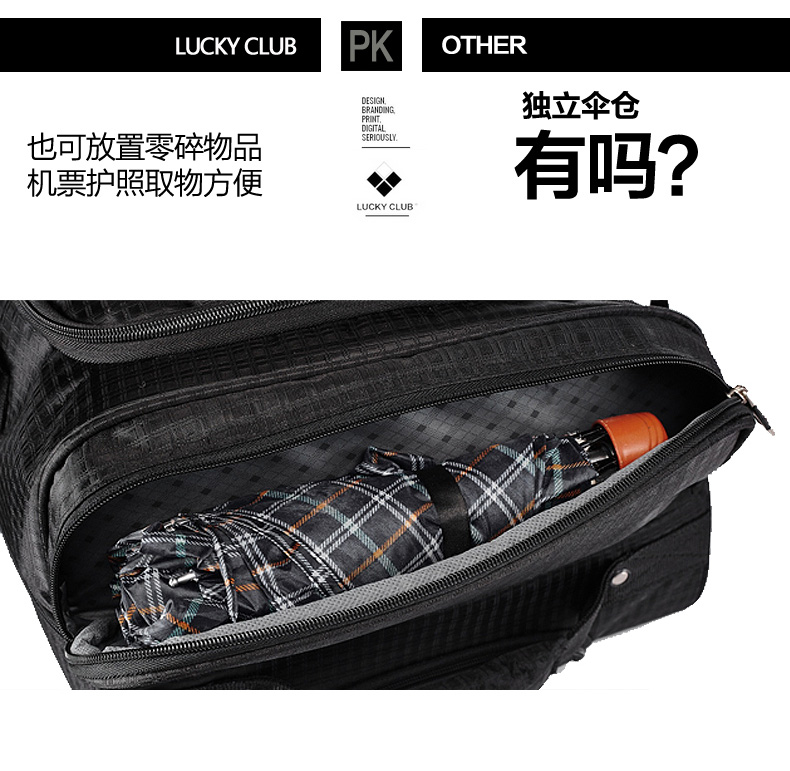 Lucky Club Xe Đẩy Ba Lô Túi Du Lịch Nữ Nam Xách Tay Canvas Ngắn-khoảng cách Siêu Hộp Công Suất Shoulder Bag shop bán túi du lịch