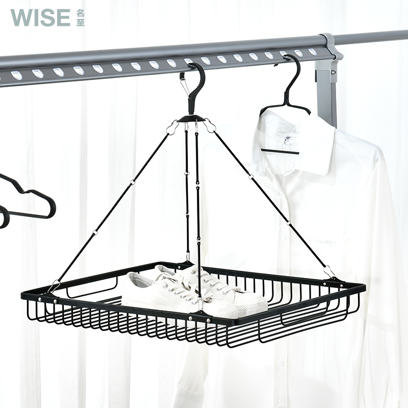 Sun-coated Basket Clothesline Black Clothes Hanger Multi Clip Sweater Underwear Anti-Deformation Tiled Hood Cool Sunsocks God