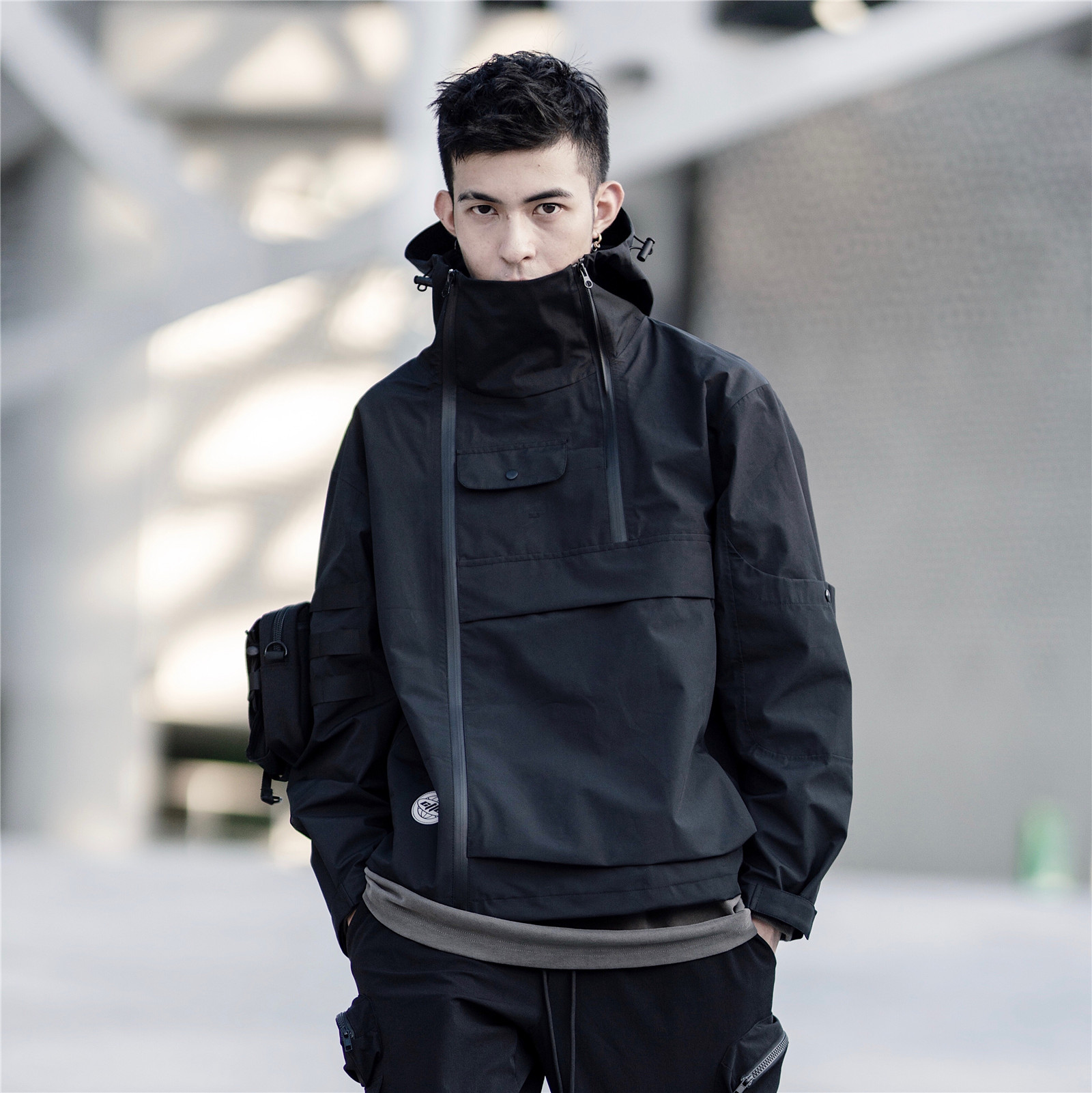 CATSSTAC functional tooling jacket men's trendy hunting hooded jacket loose casual thin section jacket men's tide brand