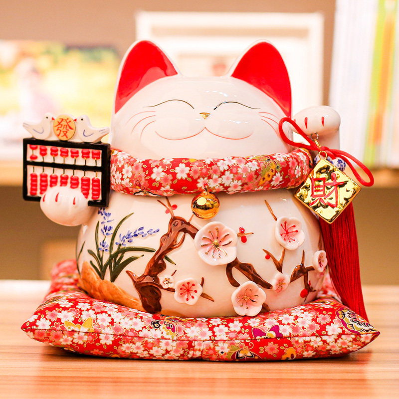 Fortune Fortune Cat Ornaments OpenEd Extra Large Shop Cashier Gift Home Living Room Ceramic Savings Piggy Bank