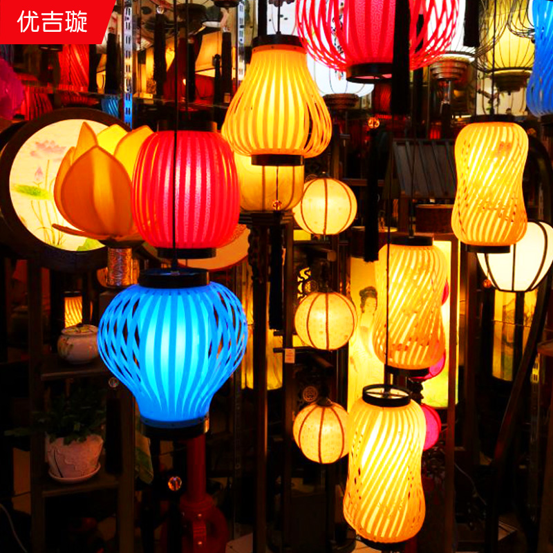 Mid Autumn Festival Decorations Indoor Red Lantern Restaurant Chinese Style Chandelier New House Balcony Lantern Decoration Pendant