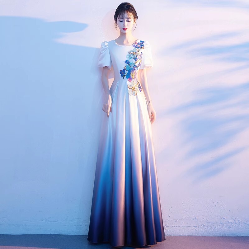 Gradient Choir Performance Costumes for Women 2025 New Banquet Host Conductor Clothing Art Exam Stage Choir Dress Gradient Choir Performance Costumes for Women 2025 New Banquet Host Conductor Clothing Art Exam Stage Choir Dress
