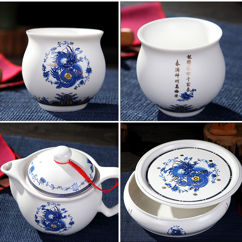 Jingdezhen tea sets tea home your up of a complete set of heat - resisting teapot tea tray ceramic cups kung fu tea set