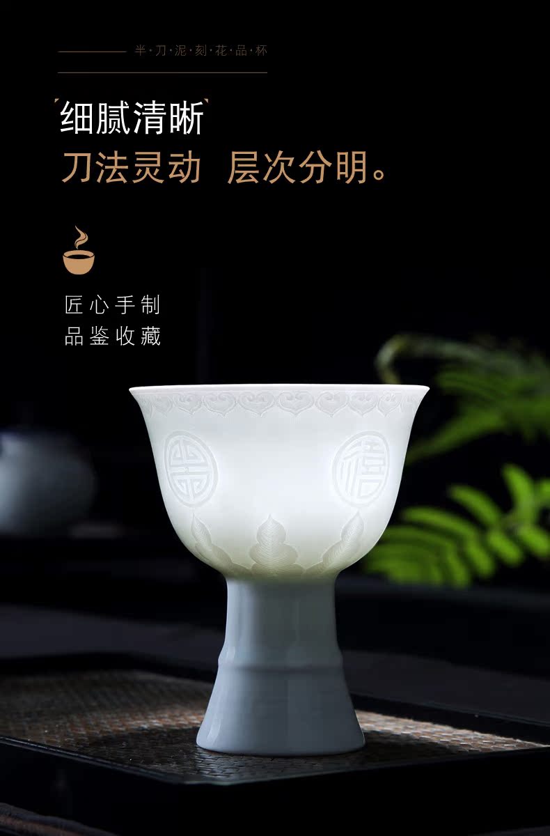 Jingdezhen blue white porcelain ceramic kung fu tea cup single master cup tea cups, small single cup best sample tea cup