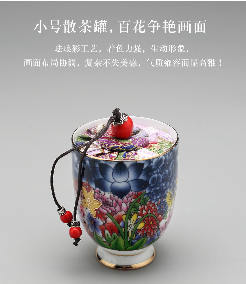 Tea set kung fu Tea set the whole household jingdezhen archaize colored enamel porcelain teapot of a complete set of Tea cups