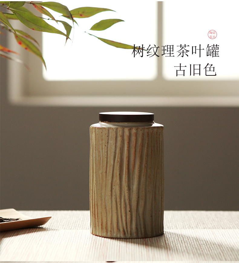 Red the jingdezhen ceramic seal storage warehouse storage tea pot archaize retro rough TaoXiaoZhong caddy fixings