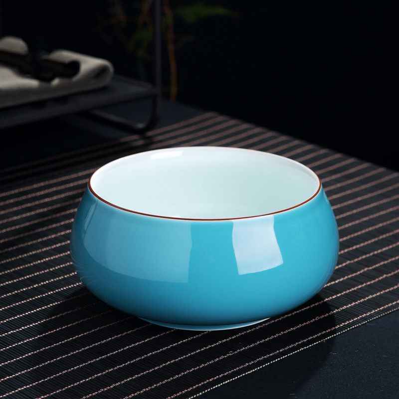 Jingdezhen celadon porcelain tea wash to household color glaze water jar restoring ancient ways is built kung fu tea tea accessories for wash water