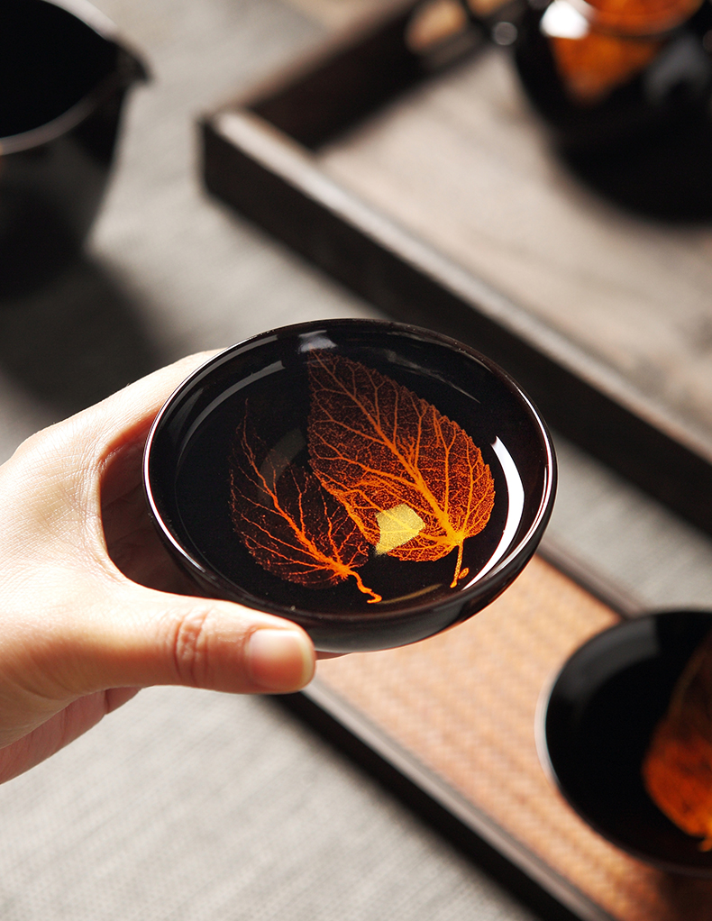Jizhou up konoha temmoku oil - lamp can jingdezhen sharply black glaze tea building ceramic cups of tea master cup single CPU