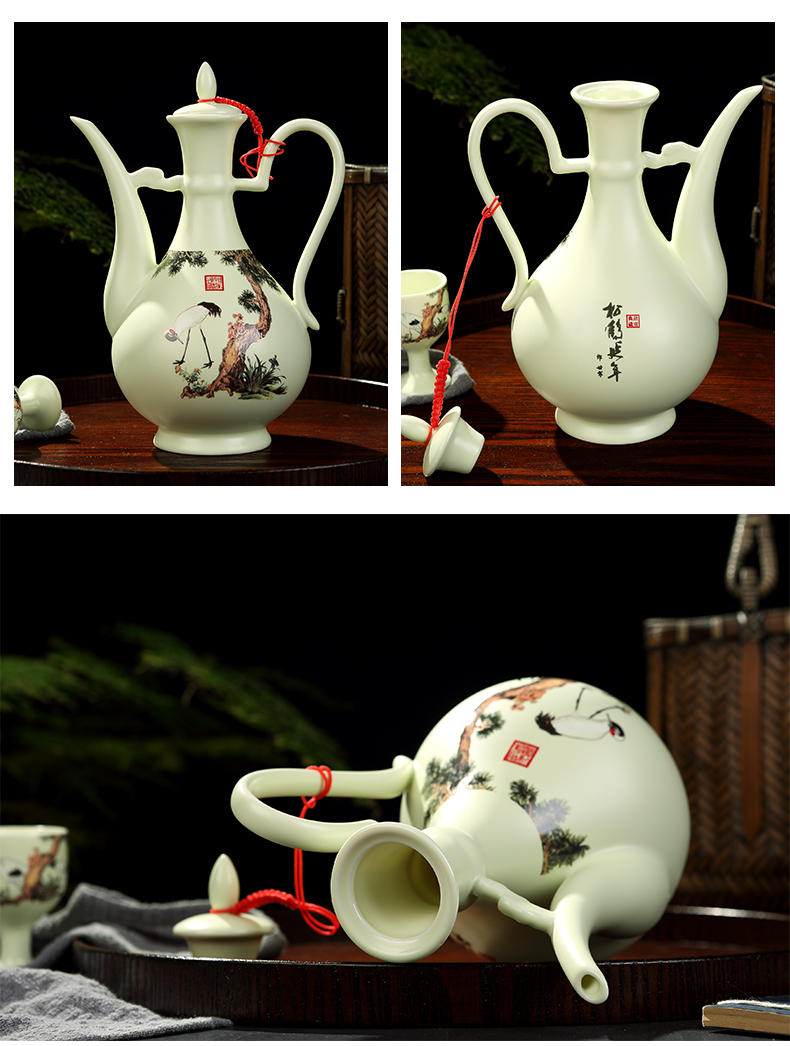 Antique Chinese jingdezhen ceramics hip palace home wine suits for liquor liquor cup of wine