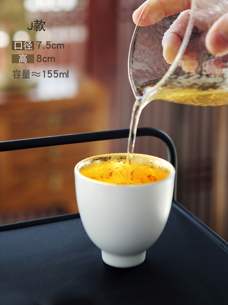 Jingdezhen kung fu tea tea set suit small single ceramic cups, teapots sample tea cup gold master cup single CPU