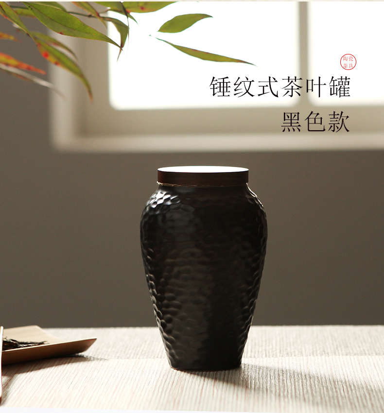 Red the jingdezhen ceramic seal storage warehouse storage tea pot archaize retro rough TaoXiaoZhong caddy fixings