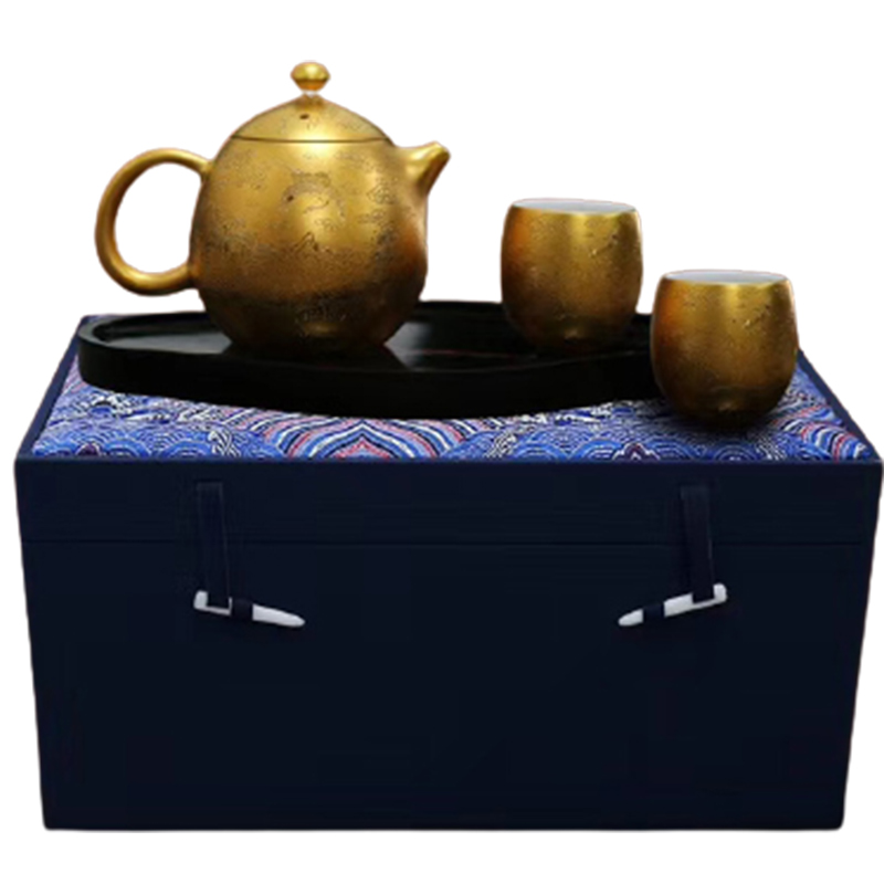 Portable travel tea set a pot of two cups of jingdezhen ceramic paint manual pick flowers kung fu tea tureen