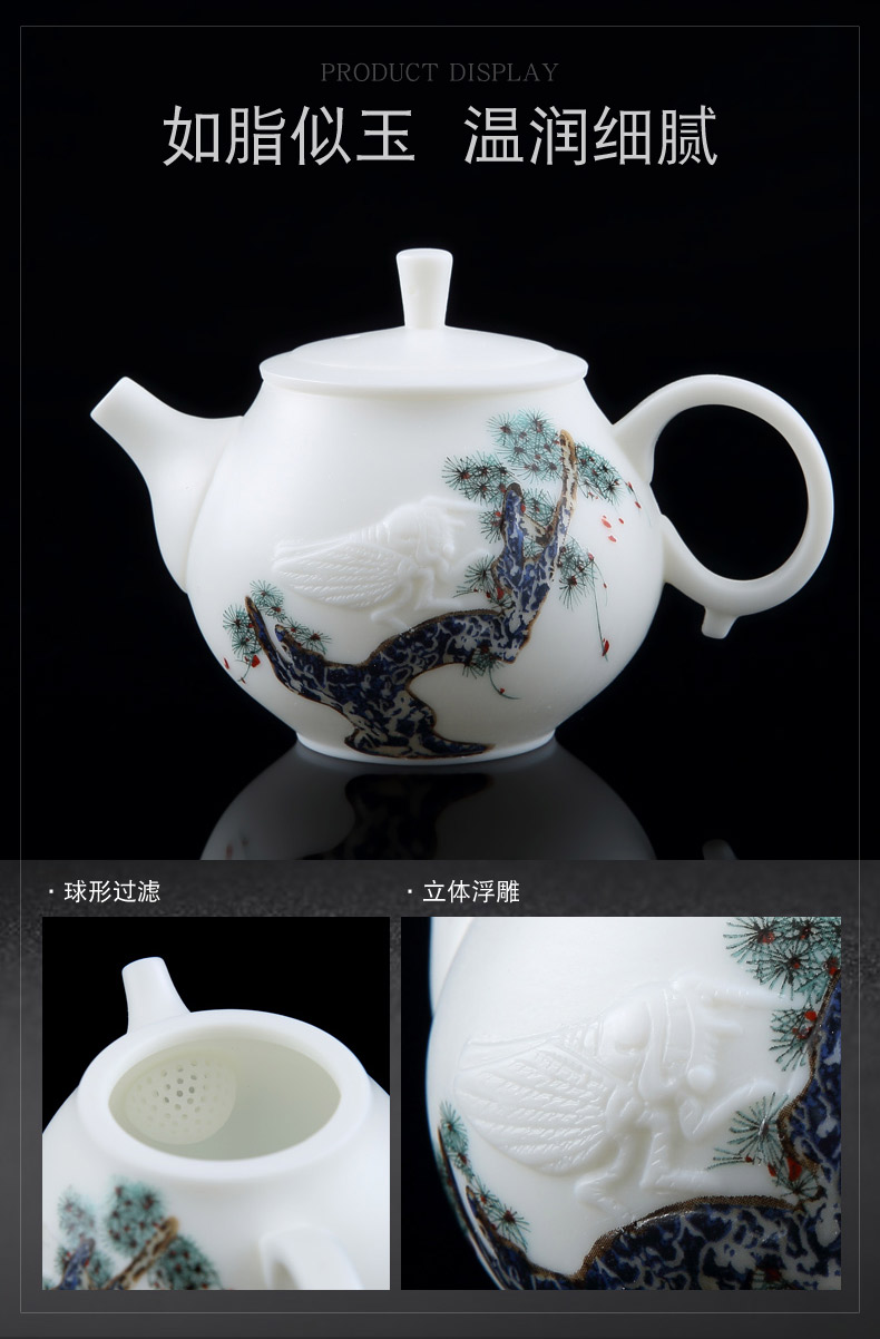 Hongying ceramics jingdezhen porcelain paint hand - made kung fu tea set home tea lid bowl cups