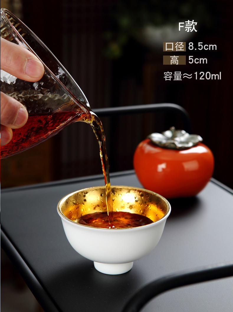 Jingdezhen kung fu tea tea set suit small single ceramic cups, teapots sample tea cup gold master cup single CPU