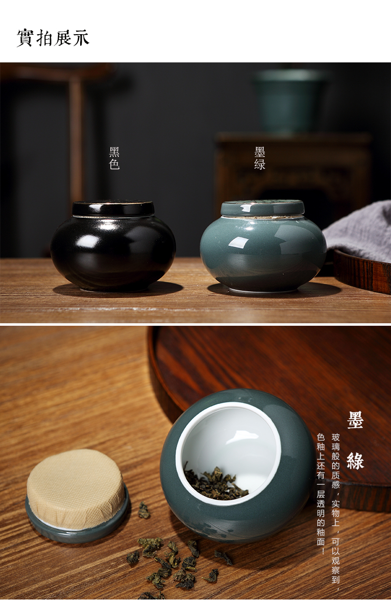 Jingdezhen ceramic portable mini caddy fixings POTS with household store tea pot small seal pot