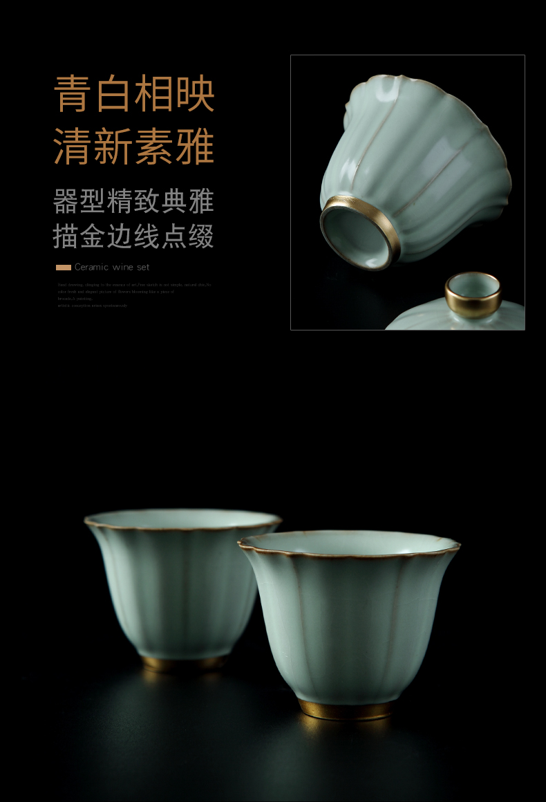 Jingdezhen your up ceramic kung fu tea set suit household light much the see colour of a complete set of tea tureen tea cups Chinese style