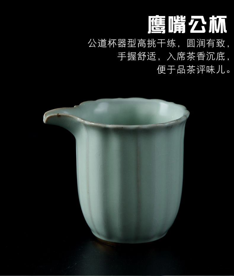 Jingdezhen your up ceramic kung fu tea set suit household light much the see colour of a complete set of tea tureen tea cups Chinese style