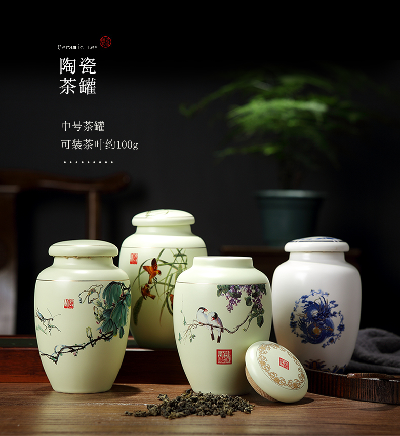Red the caddy fixings ceramic seal tank storage POTS home two small storage tank jingdezhen medium tea cups